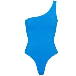 Skims seamless sculpt one shoulder Blue Bodysuit size s/m nwot